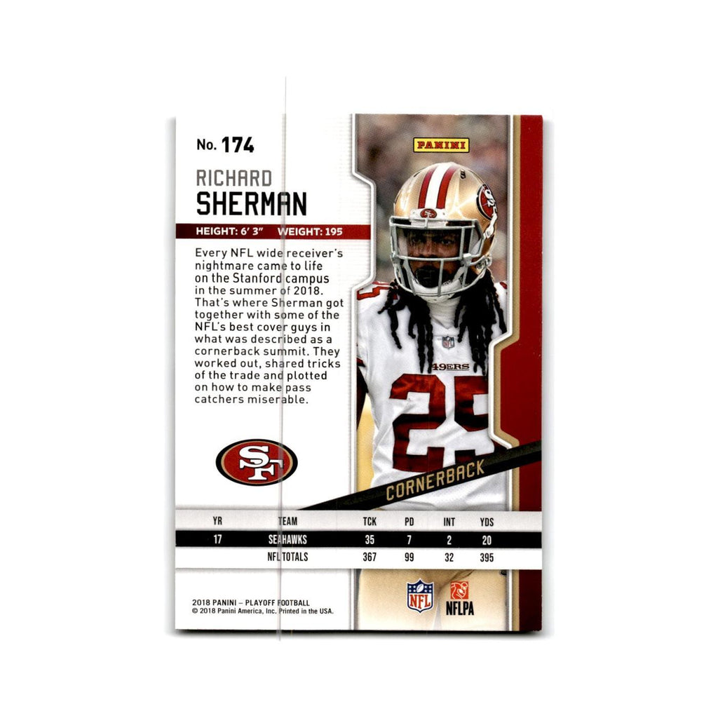 Richard Sherman 2018 Panini Playoff #174 San Francisco 49ers Football Card NM