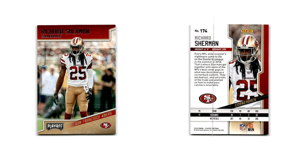 Richard Sherman 2018 Panini Playoff #174 San Francisco 49ers Football Card NM