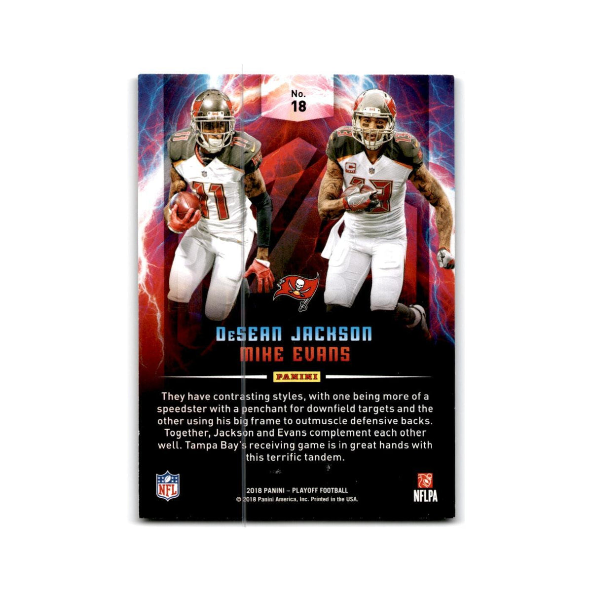 DeSean Jackson Mike Evans 2018 Panini Playoff Thunder & Lightning #18 NM