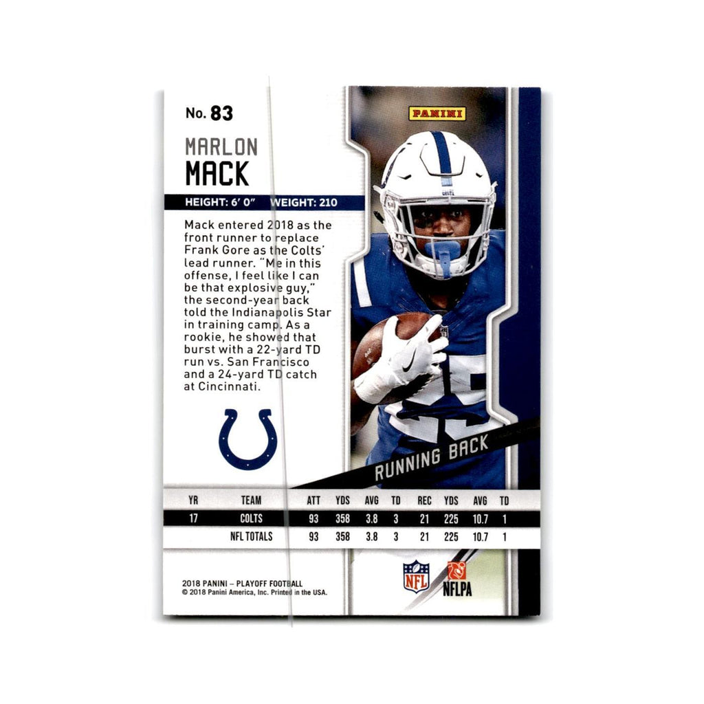 Marlon Mack 2018 Panini Playoff #83 Indianapolis Colts Football Card NM