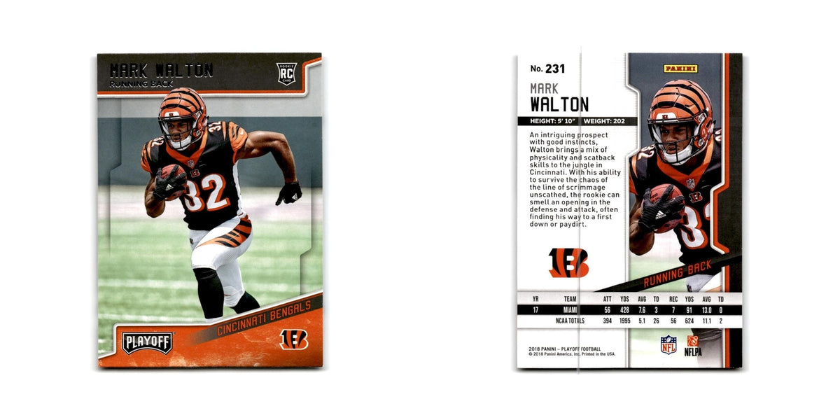 Mark Walton Rookie 2018 Panini Playoff #231 Cincinnati Bengals Football Card NM