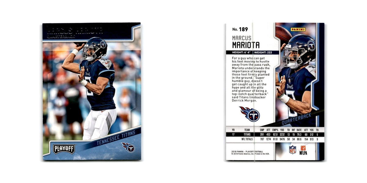 Marcus Mariota 2018 Panini Playoff #189 Tennessee Titans Football Card NM
