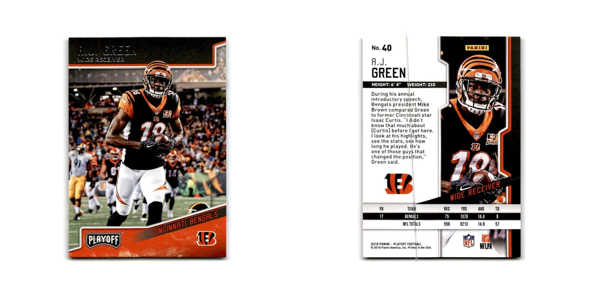 A.J. Green 2018 Panini Playoff #40 Cincinnati Bengals Football Card NM