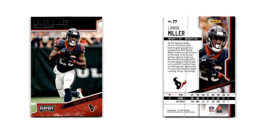 Lamar Miller 2018 Panini Playoff #77 Houston Texans Football Card NM
