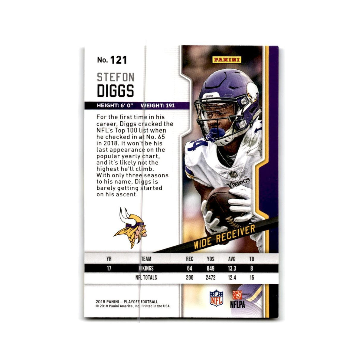 Stefon Diggs 2018 Panini Playoff #121 Minnesota Vikings Football Card NM