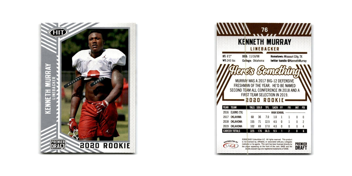 Kenneth Murray 2020 SAGE HIT Silver #76 Oklahoma Sooners Football Card NM