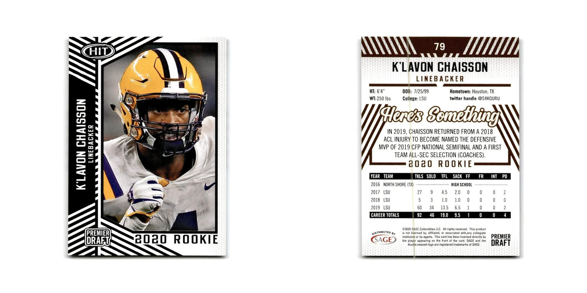 K'lavon Chaisson 2020 SAGE HIT #79 LSU Tigers Football Card NM
