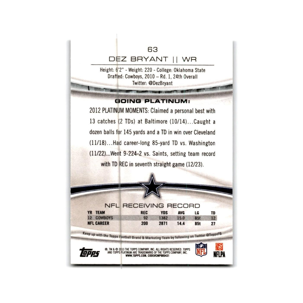 Dez Bryant 2013 Topps Platinum #63 Dallas Cowboys Football Card NM