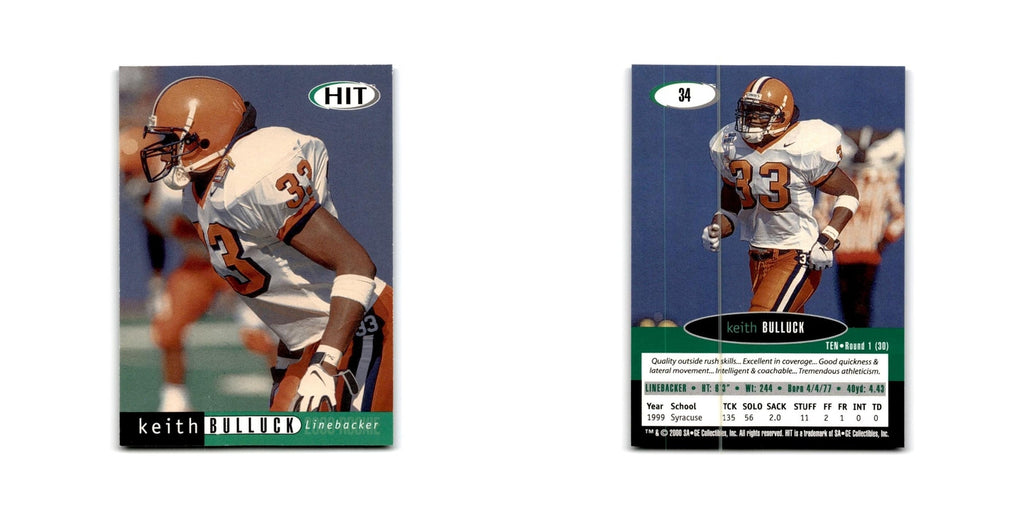 Keith Bulluck 2000 SAGE HIT #34 Syracuse Orangemen Football Card NM
