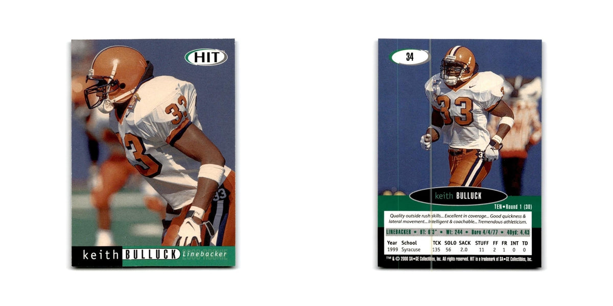 Keith Bulluck 2000 SAGE HIT #34 Syracuse Orangemen Football Card NM