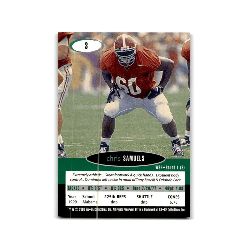 Chris Samuels 2000 SAGE HIT #3 Alabama Crimson Tide Football Card NM