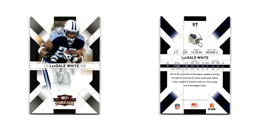LenDale White 2009 Donruss Threads #97 Tennessee Titans Football Card NM