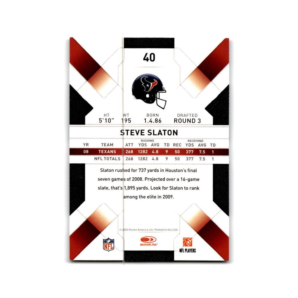 Steve Slaton 2009 Donruss Threads #40 Houston Texans Football Card NM