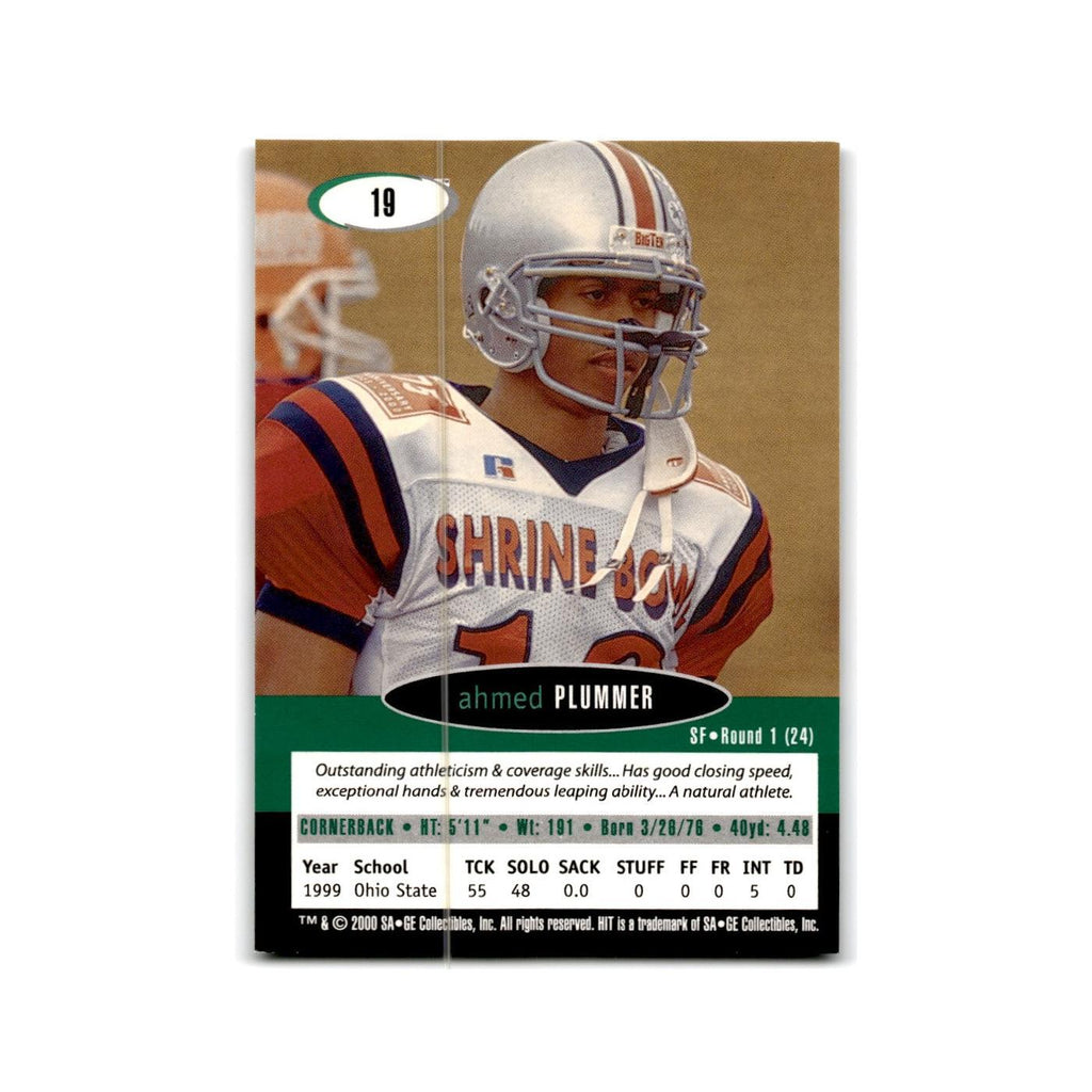 Ahmed Plummer 2000 SAGE HIT #19 Ohio State Buckeyes Football Card NM
