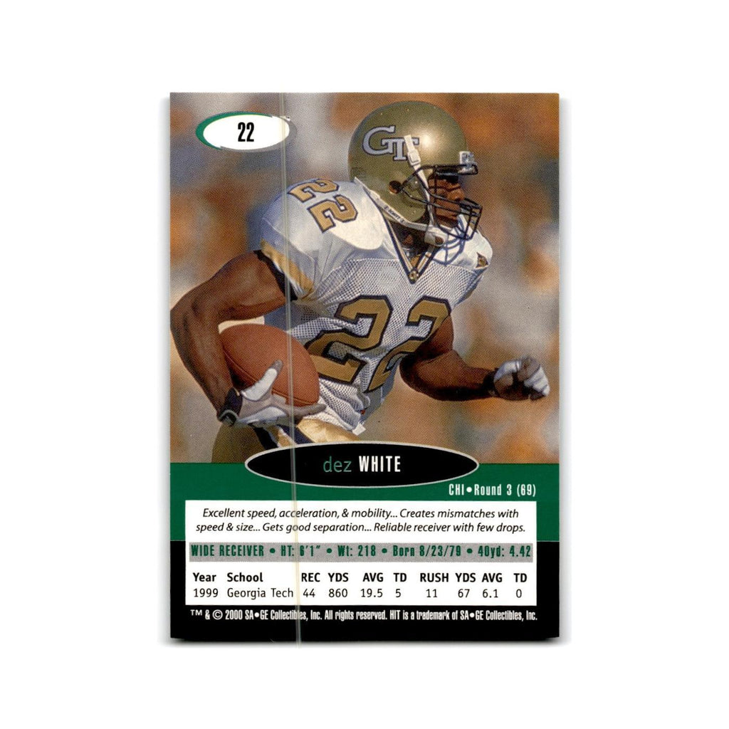 Dez White 2000 SAGE HIT #22 Georgia Tech Yellow Jackets Football Card NM