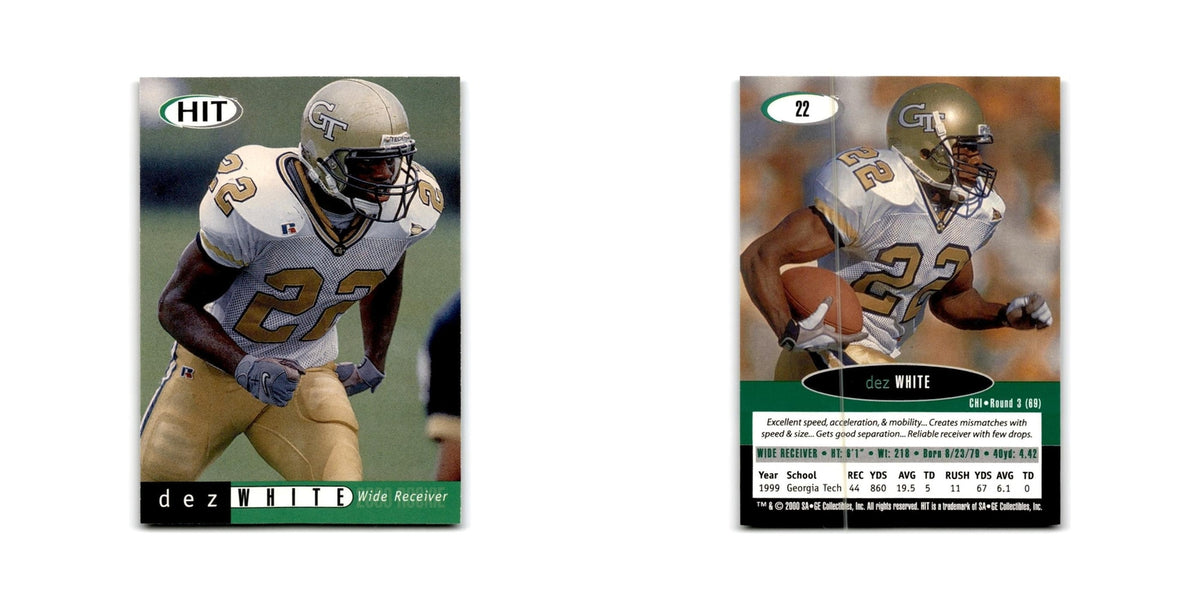Dez White 2000 SAGE HIT #22 Georgia Tech Yellow Jackets Football Card NM