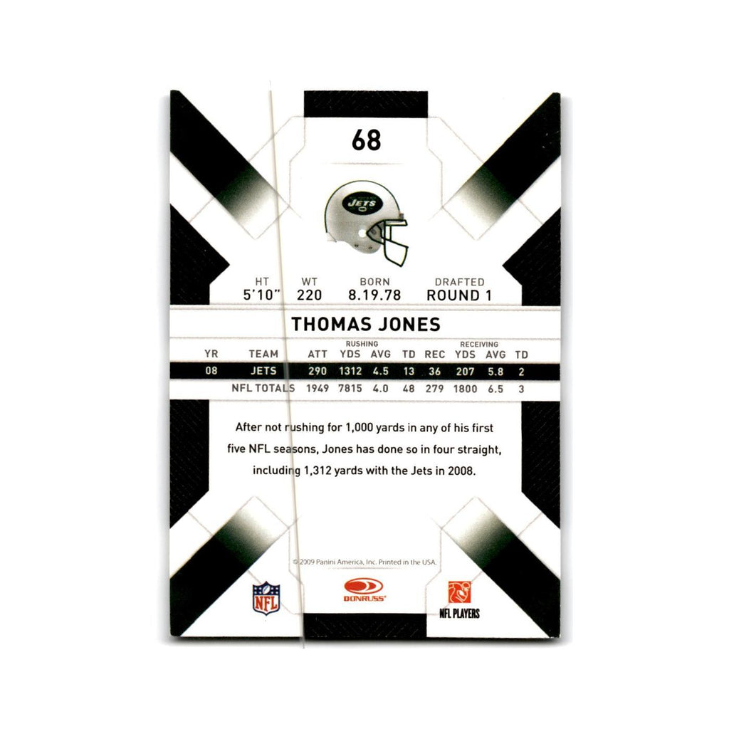 Thomas Jones 2009 Donruss Threads #68 New York Jets Football Card NM