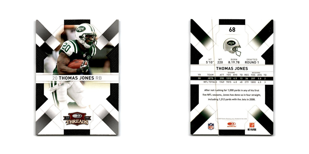 Thomas Jones 2009 Donruss Threads #68 New York Jets Football Card NM