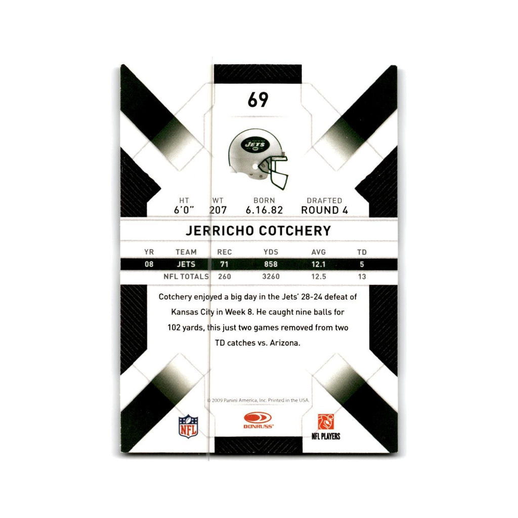 Jerricho Cotchery 2009 Donruss Threads #69 New York Jets Football Card NM
