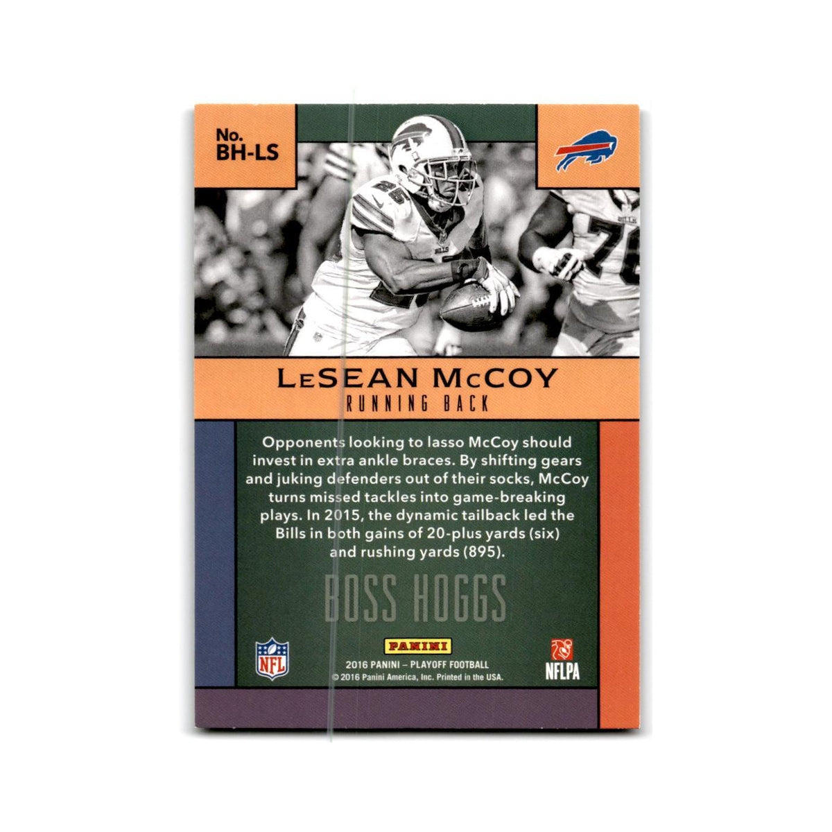LeSean McCoy 2016 Panini Playoff Boss Hoggs #BH-LS Buffalo Bills NM