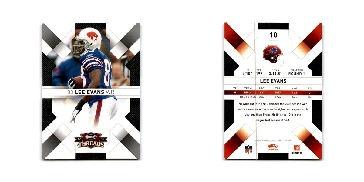 Lee Evans 2009 Donruss Threads #10 Buffalo Bills Football Card NM