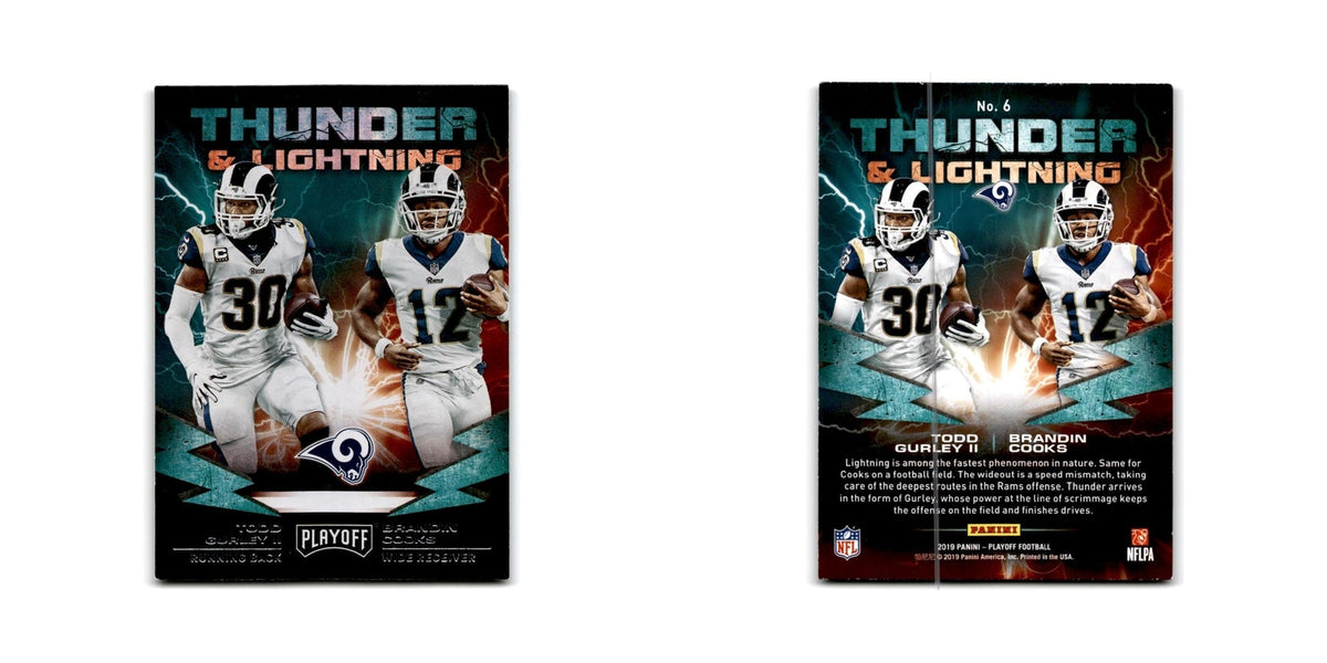 Brandin Cooks Todd Gurley 2019 Panini Playoff Thunder & Lightning #6 Rams NM