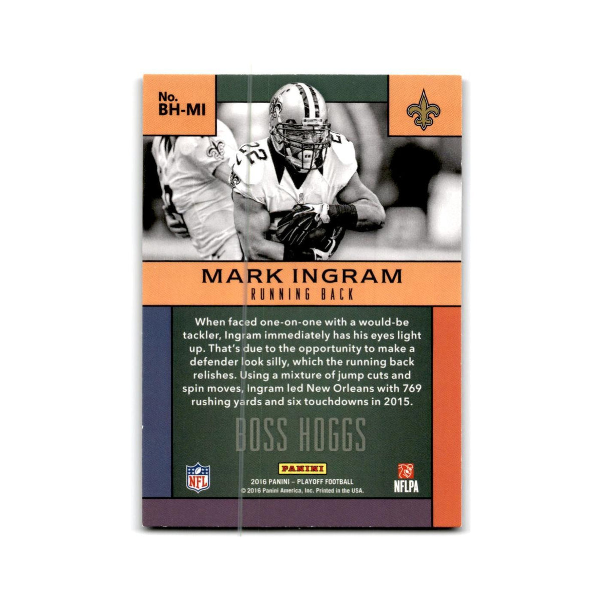 Mark Ingram 2016 Panini Playoff Boss Hoggs #BH-MI New Orleans Saints NM