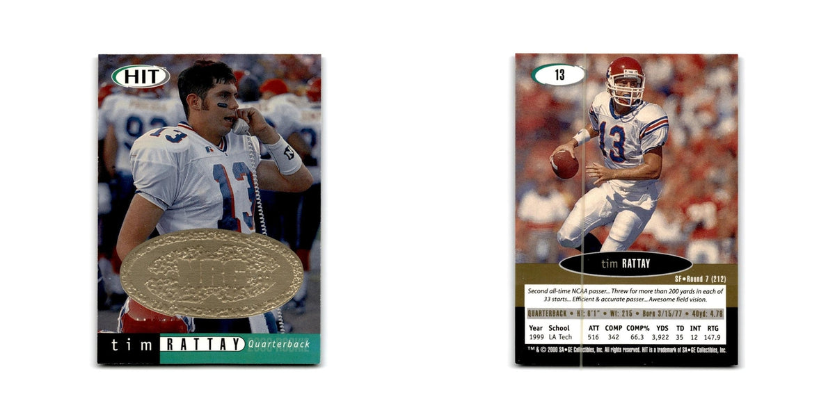 Tim Rattay 2000 SAGE HIT NRG #13 Louisiana Tech Bulldogs Football Card NM