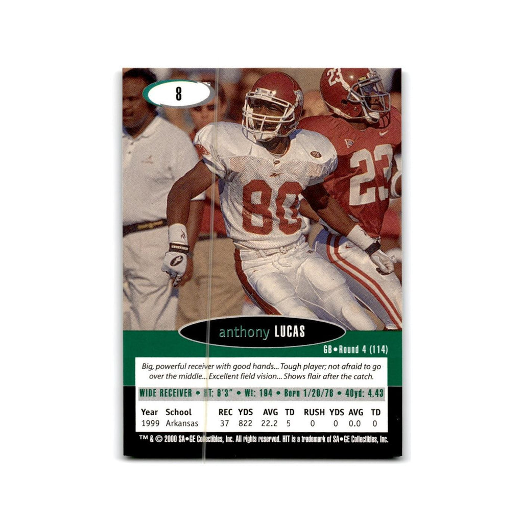 Anthony Lucas 2000 SAGE HIT #8 Arkansas Razorbacks Football Card NM