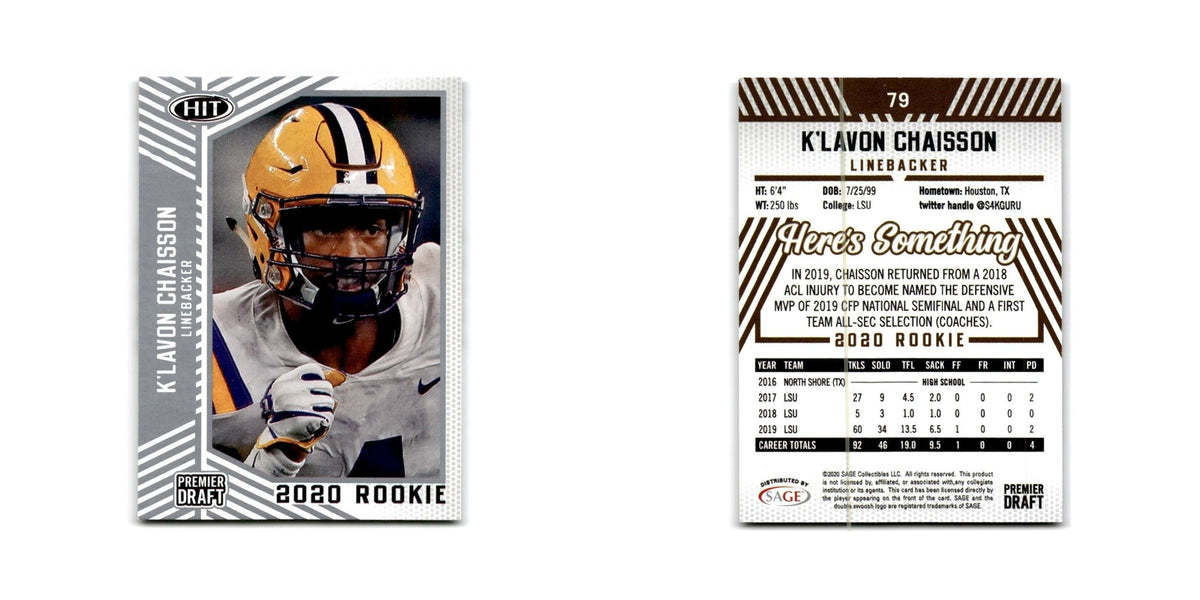 K'lavon Chaisson 2020 SAGE HIT Silver #79 LSU Tigers Football Card NM