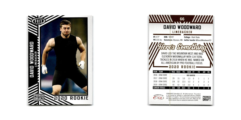 David Woodward 2020 SAGE HIT #66 Utah State Aggies Football Card NM