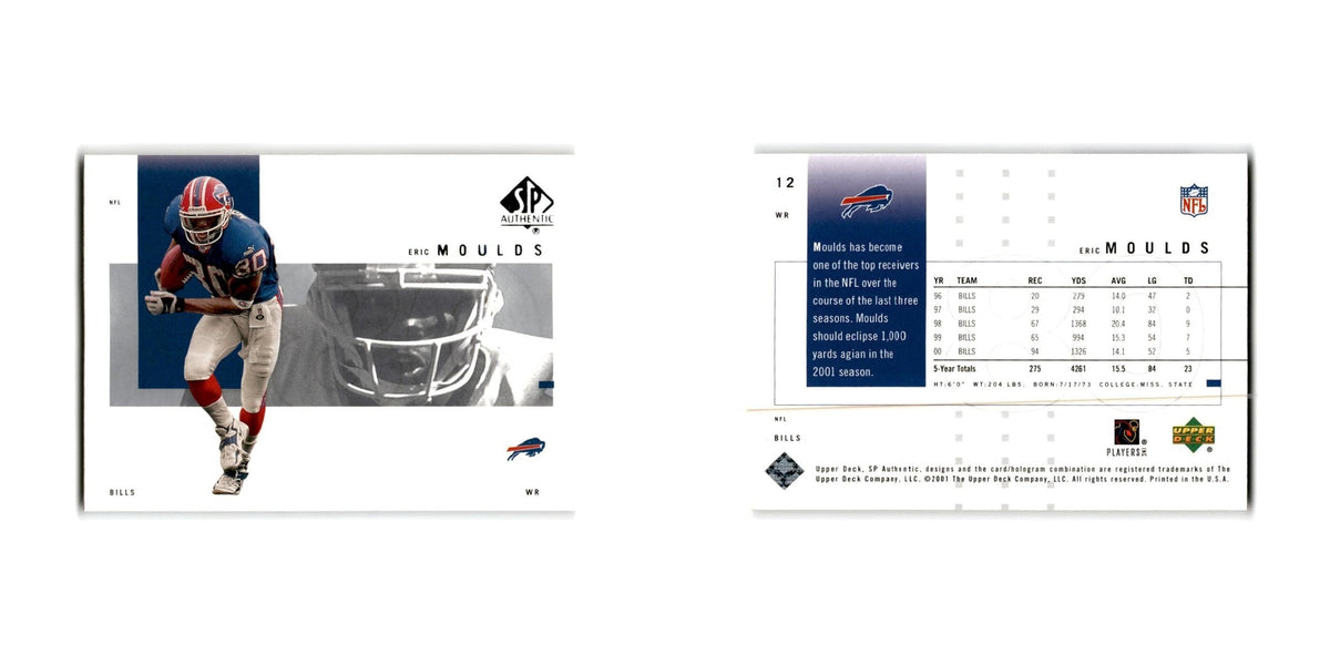 Eric Moulds 2001 SP Authentic #12 Buffalo Bills Football Card NM