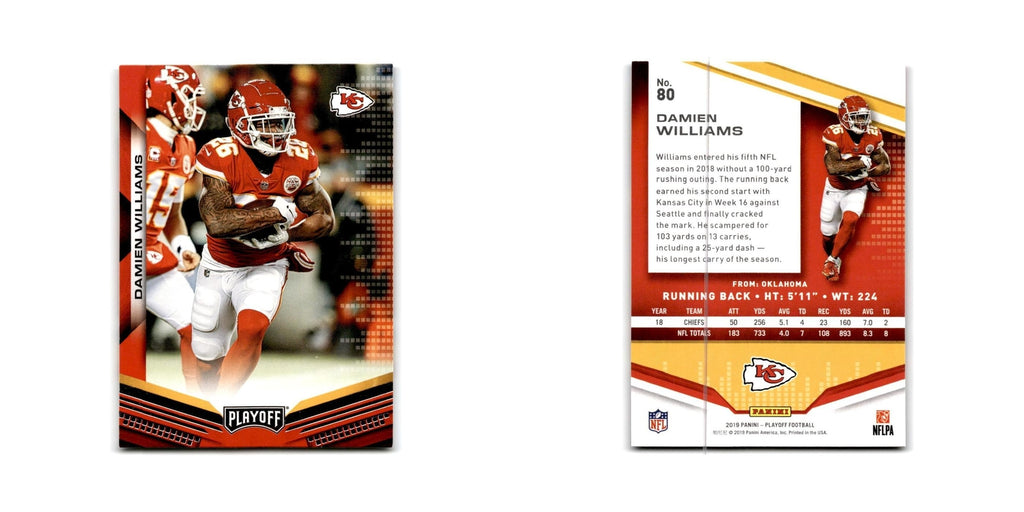Damien Williams 2019 Panini Playoff Red Zone #80 Kansas City Chiefs NM