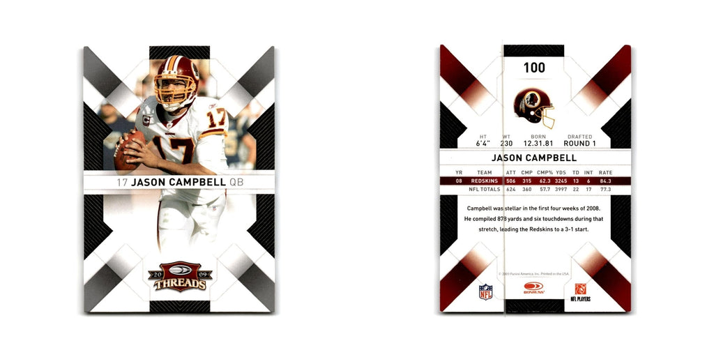 Jason Campbell 2009 Donruss Threads #100 Washington Redskins Football Card NM