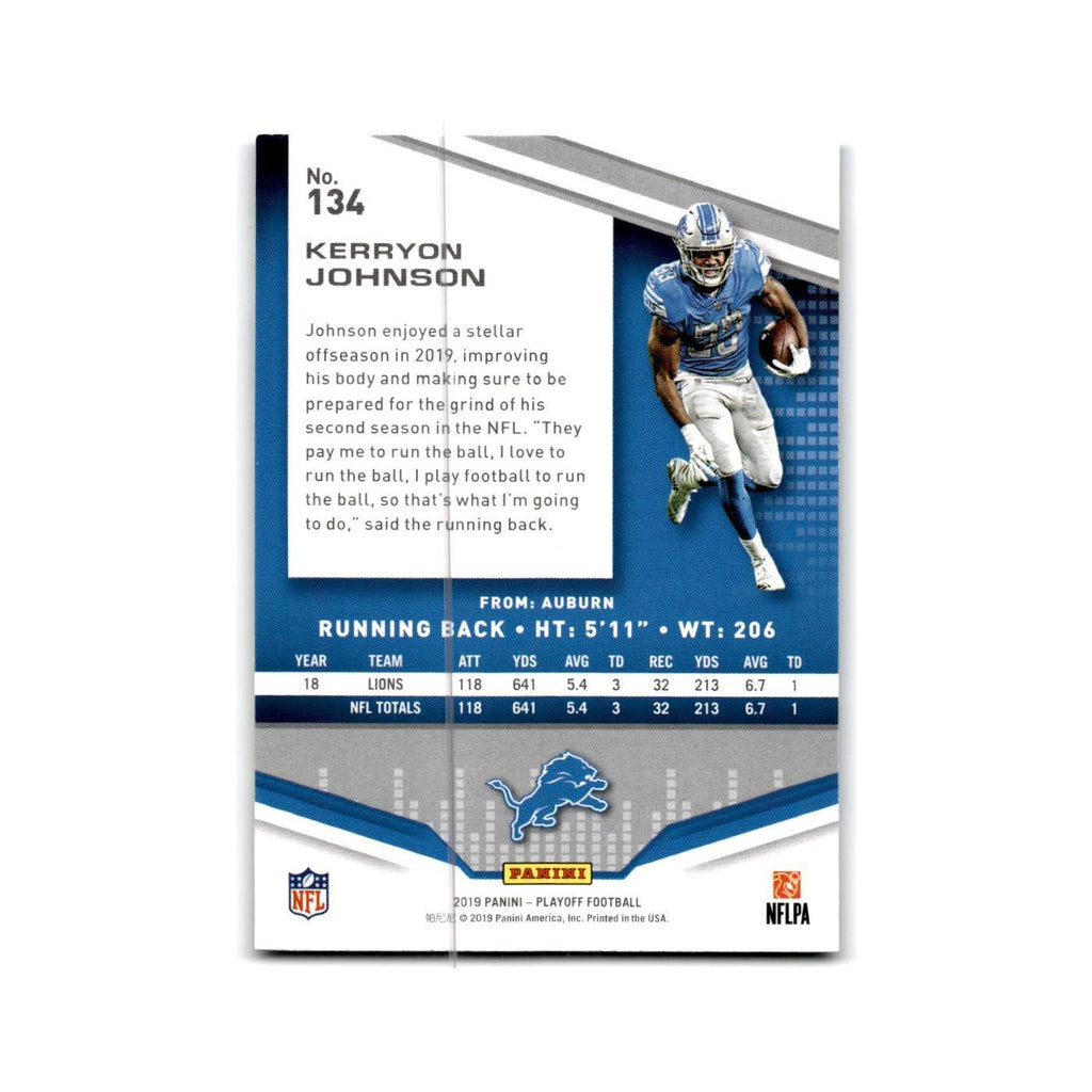 Kerryon Johnson 2019 Panini Playoff #134 Detroit Lions Football Card NM