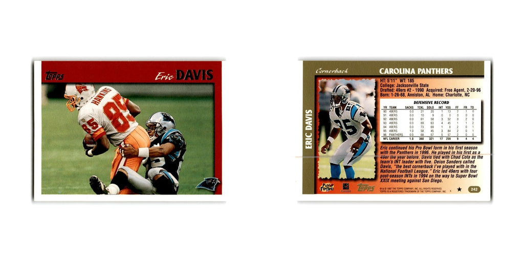 Eric Davis 1997 Topps #242 Carolina Panthers Football Card NM