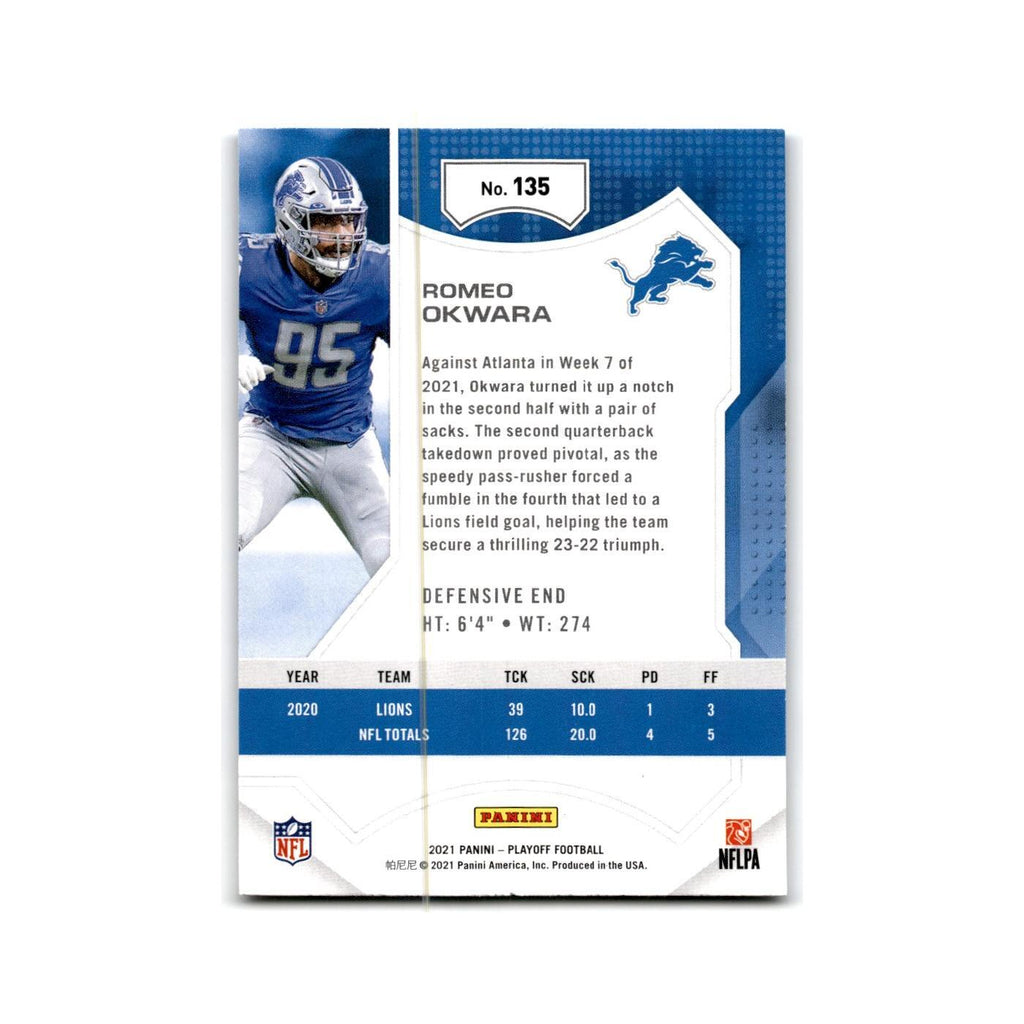 Romeo Okwara 2021 Panini Playoff #135 Detroit Lions Football Card NM