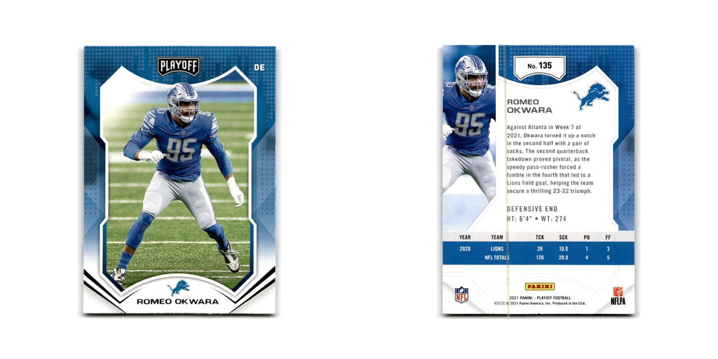 Romeo Okwara 2021 Panini Playoff #135 Detroit Lions Football Card NM