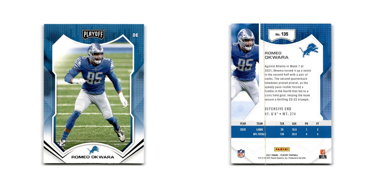 Romeo Okwara 2021 Panini Playoff #135 Detroit Lions Football Card NM