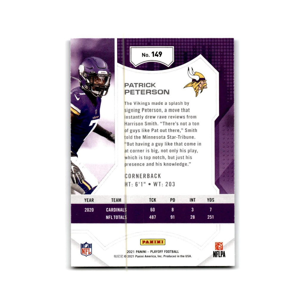 Patrick Peterson 2021 Panini Playoff #149 Minnesota Vikings Football Card NM