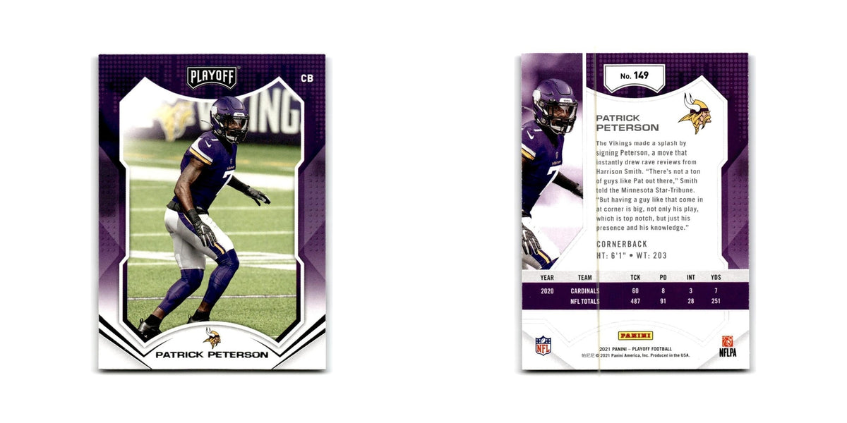 Patrick Peterson 2021 Panini Playoff #149 Minnesota Vikings Football Card NM