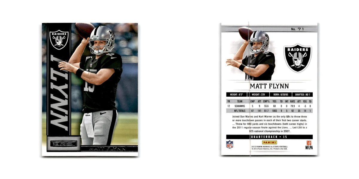 Matt Flynn 2013 Panini Rookies & Stars #71 Oakland Raiders Football Card NM