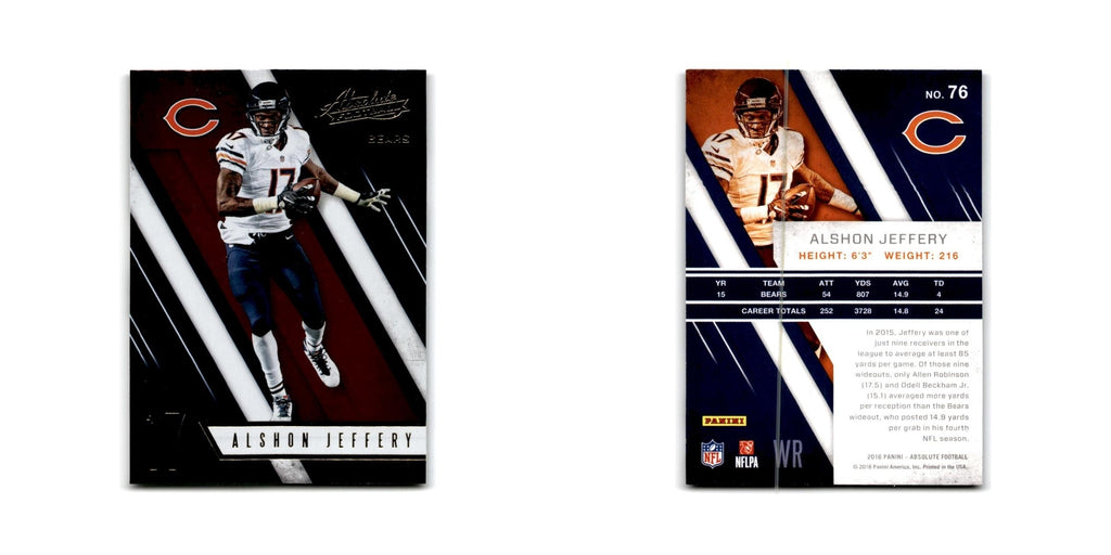 Alshon Jeffery 2016 Panini Absolute #76 Chicago Bears Football Card NM