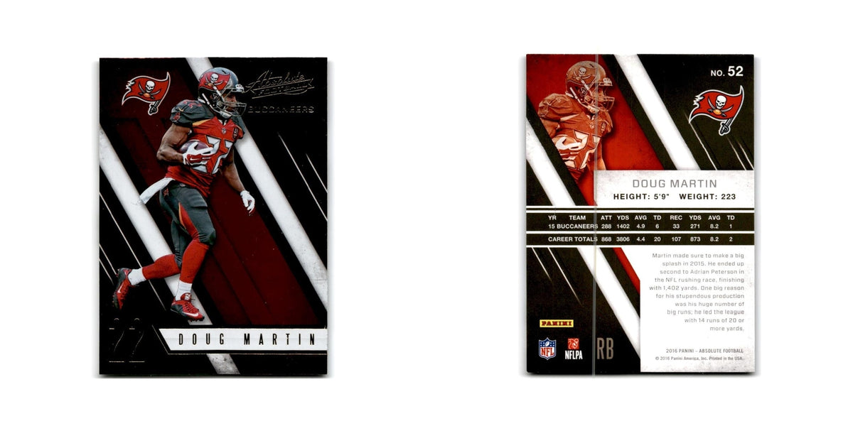Doug Martin 2016 Panini Absolute #52 Tampa Bay Buccaneers Football Card NM