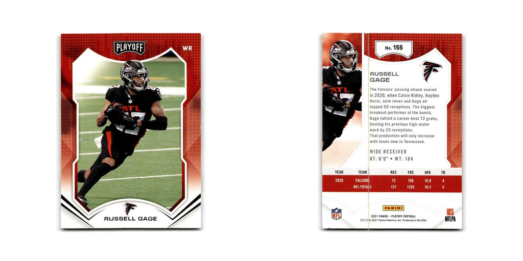 Russell Gage 2021 Panini Playoff #155 Atlanta Falcons Football Card NM