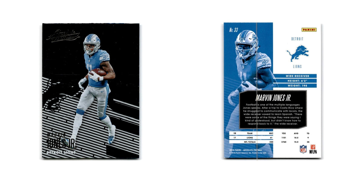 Marvin Jones Jr. 2018 Panini Absolute #33 Detroit Lions Football Card NM