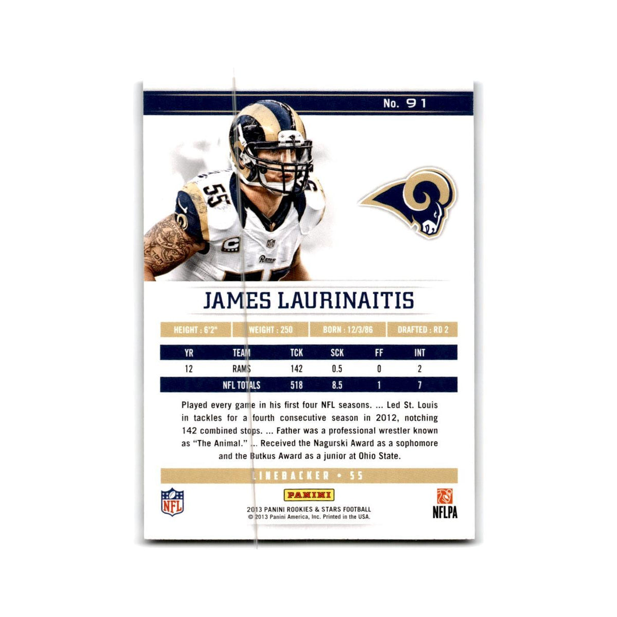 James Laurinaitis 2013 Panini Rookies & Stars #91 St. Louis Rams NM