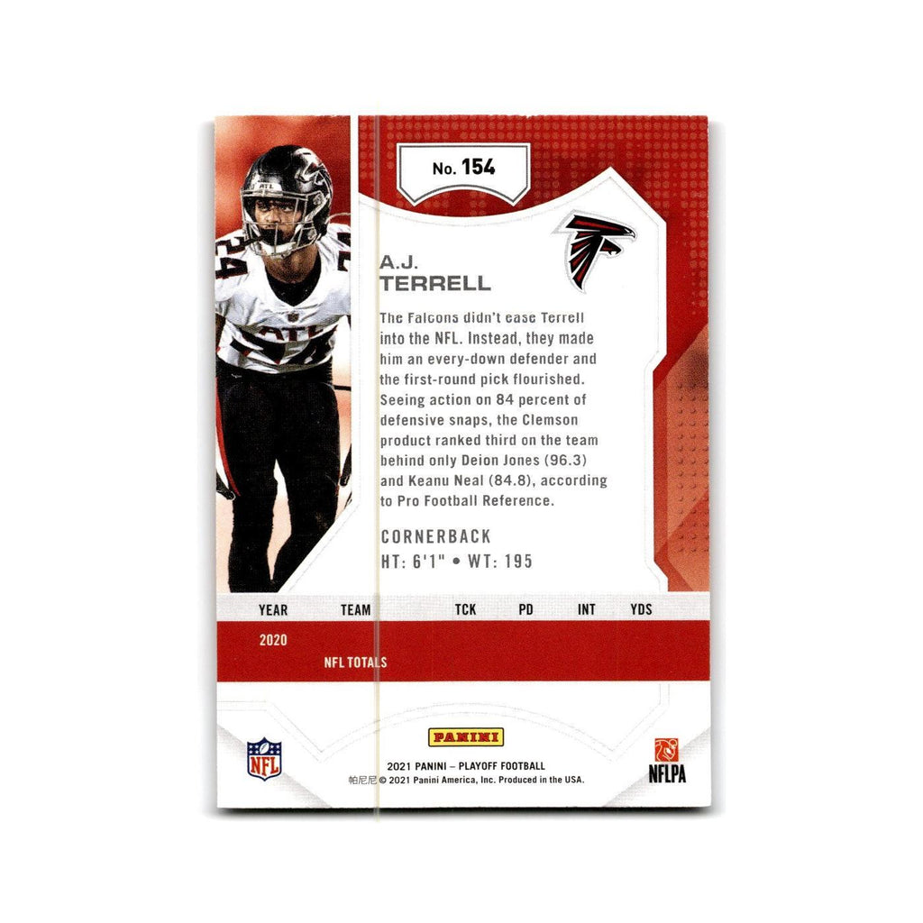 A.J. Terrell 2021 Panini Playoff #154 Atlanta Falcons Football Card NM