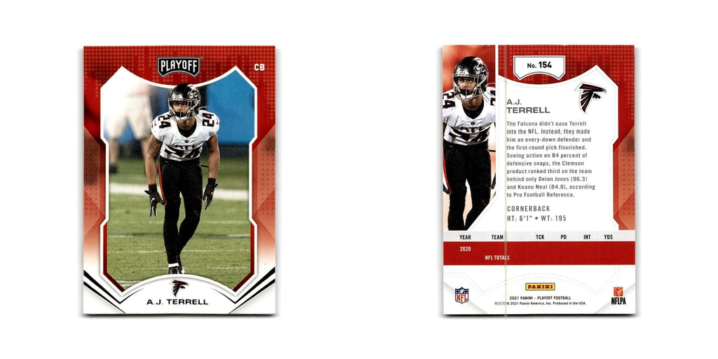 A.J. Terrell 2021 Panini Playoff #154 Atlanta Falcons Football Card NM