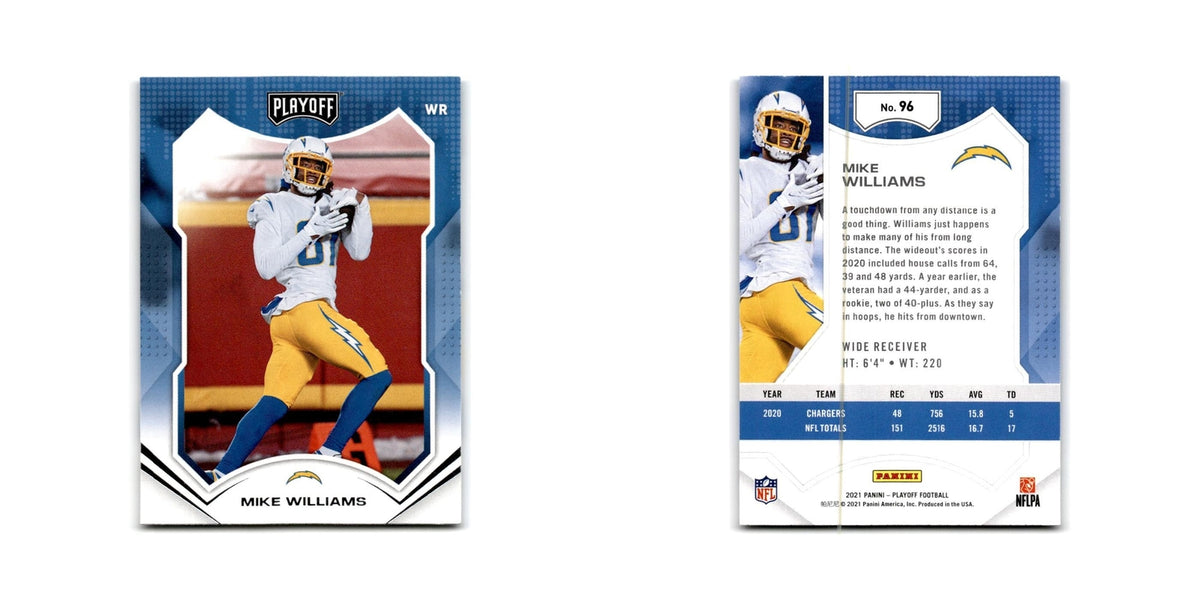 Mike Williams 2021 Panini Playoff #96 Los Angeles Chargers Football Card NM